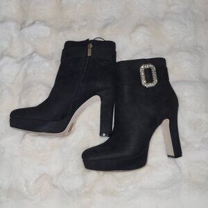 Women's Luminna Embellished Buckle Block-Heel Bootie by Jessica Simpson